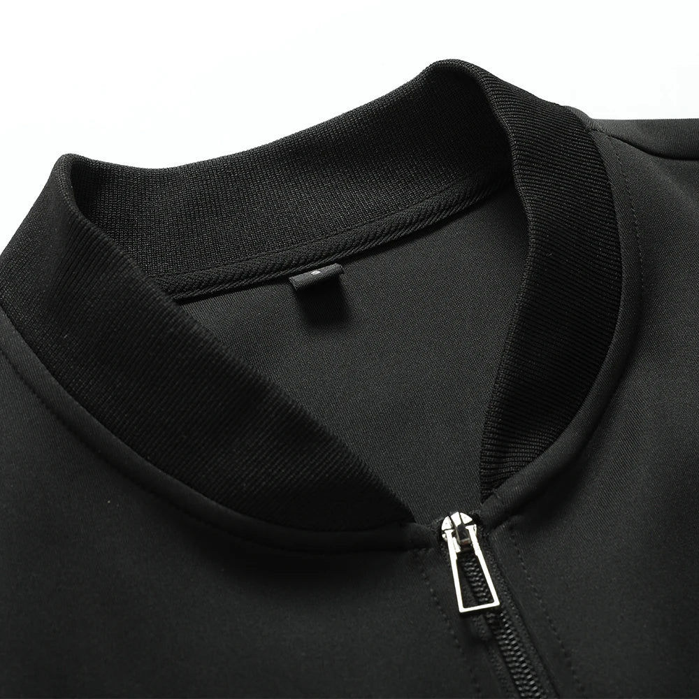 Men's Zip-Up Bomber Windbreaker Jacket – Streetwear Business Casual Spring Coat