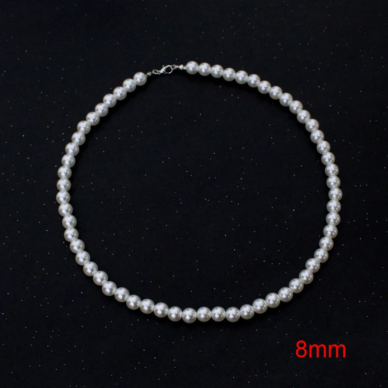 Classic White Pearl Choker Necklace – Vintage Handmade Wedding Beaded Jewelry