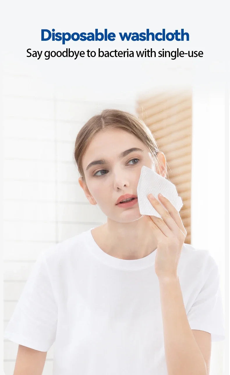 100-Count Disposable Cotton Face Towel – Soft Reusable Makeup Remover Pads