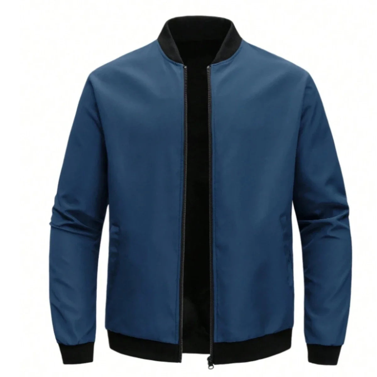 Men's Baseball Collar Casual Jacket – Short Loose Solid Color Thin Coat