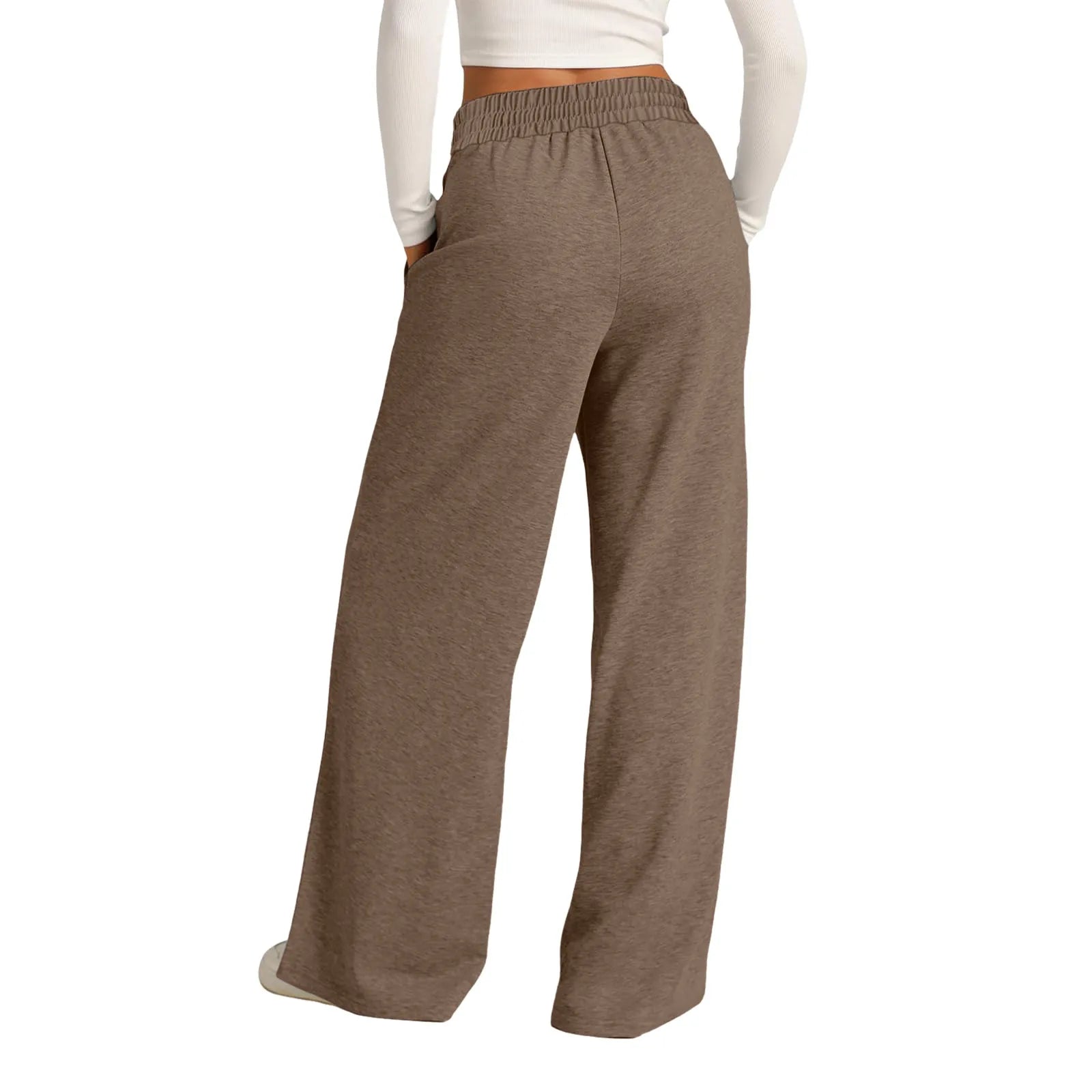 Women’s Casual Wide Leg Tie Jogger Pants – Loose Palazzo Spaghetti Strap Sweatpants