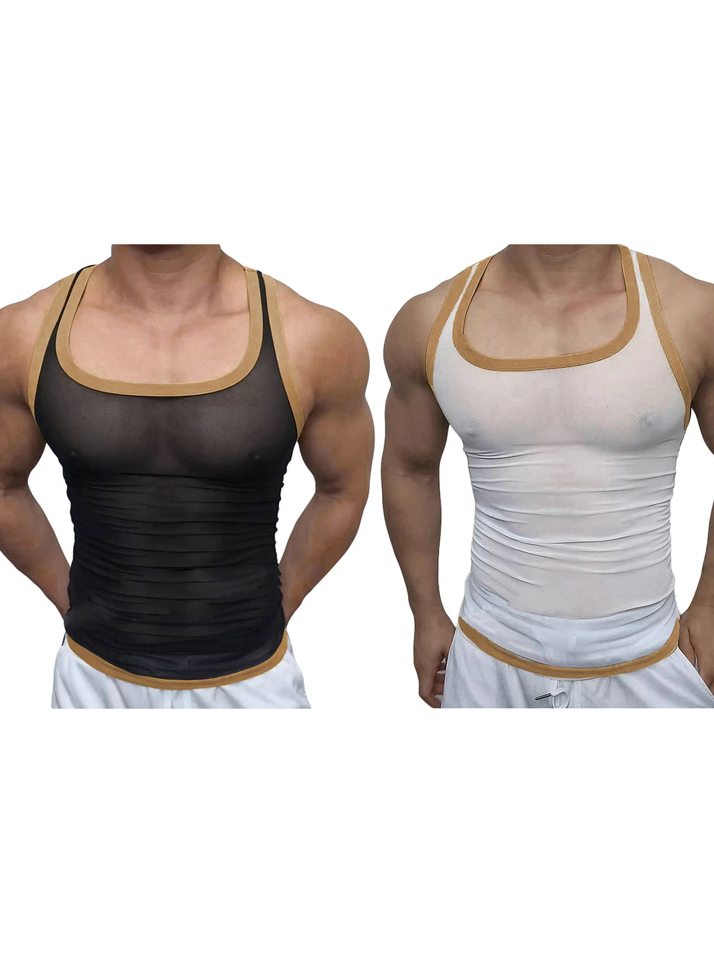 Men's Sleeveless Mesh Gym Tank Top – Breathable Bodybuilding Athletic Vest