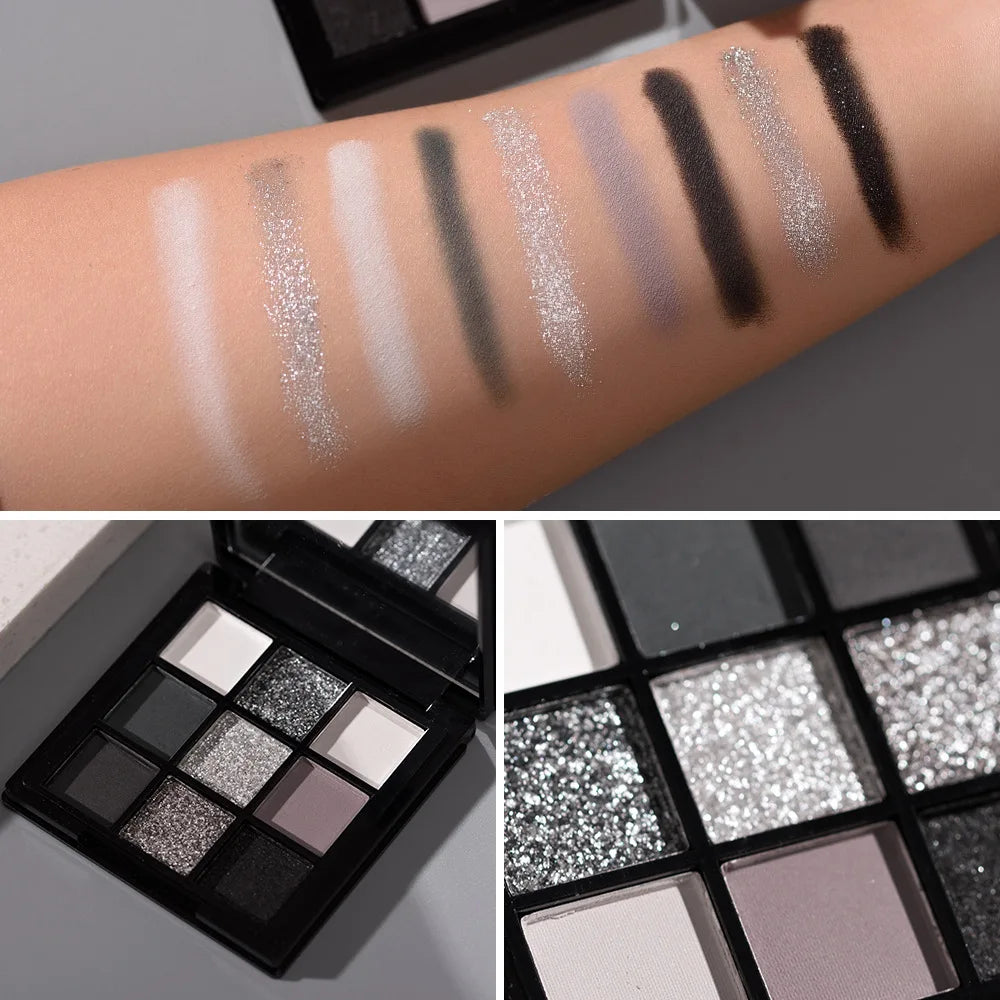 9-Color Smoky Punk Eyeshadow Palette – Long-Lasting Waterproof Eye Makeup