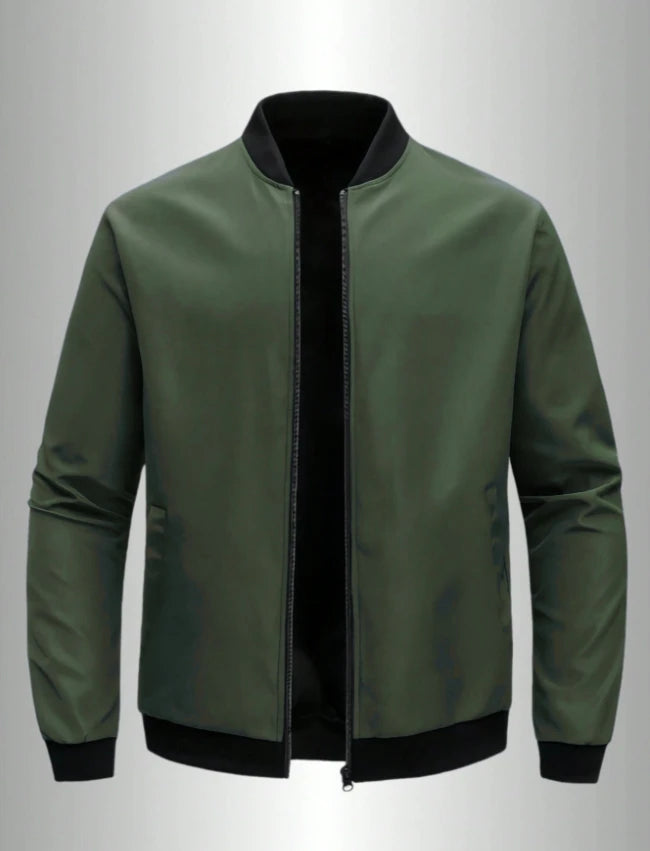 Men's Baseball Collar Casual Jacket – Short Loose Solid Color Thin Coat