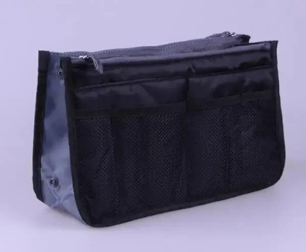 Large Double Zipper Travel Makeup Bag – Multi-Pocket Cosmetic Toiletry Organizer