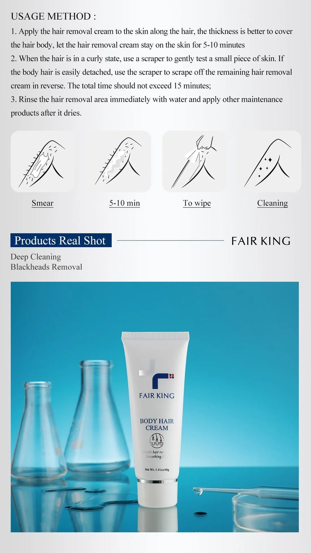 Herbal Painless Hair Removal Cream – Gentle Depilatory for Legs Arms & Body