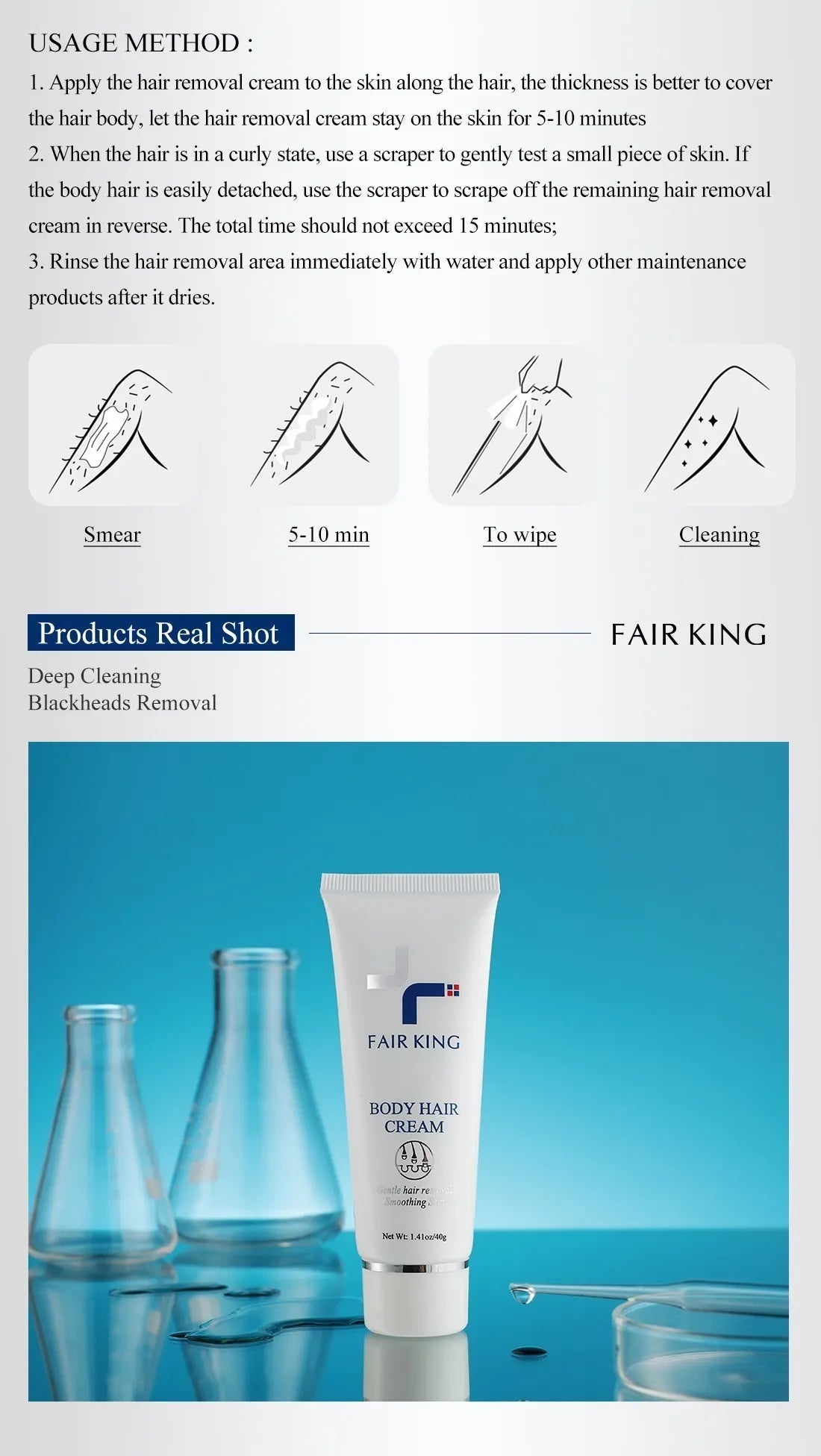 Herbal Painless Hair Removal Cream – Gentle Depilatory for Legs Arms & Body