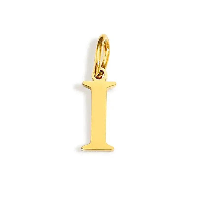 Gold Initial Letter Charm Pendant – Stainless Steel A-Z Personalized Necklace Gift