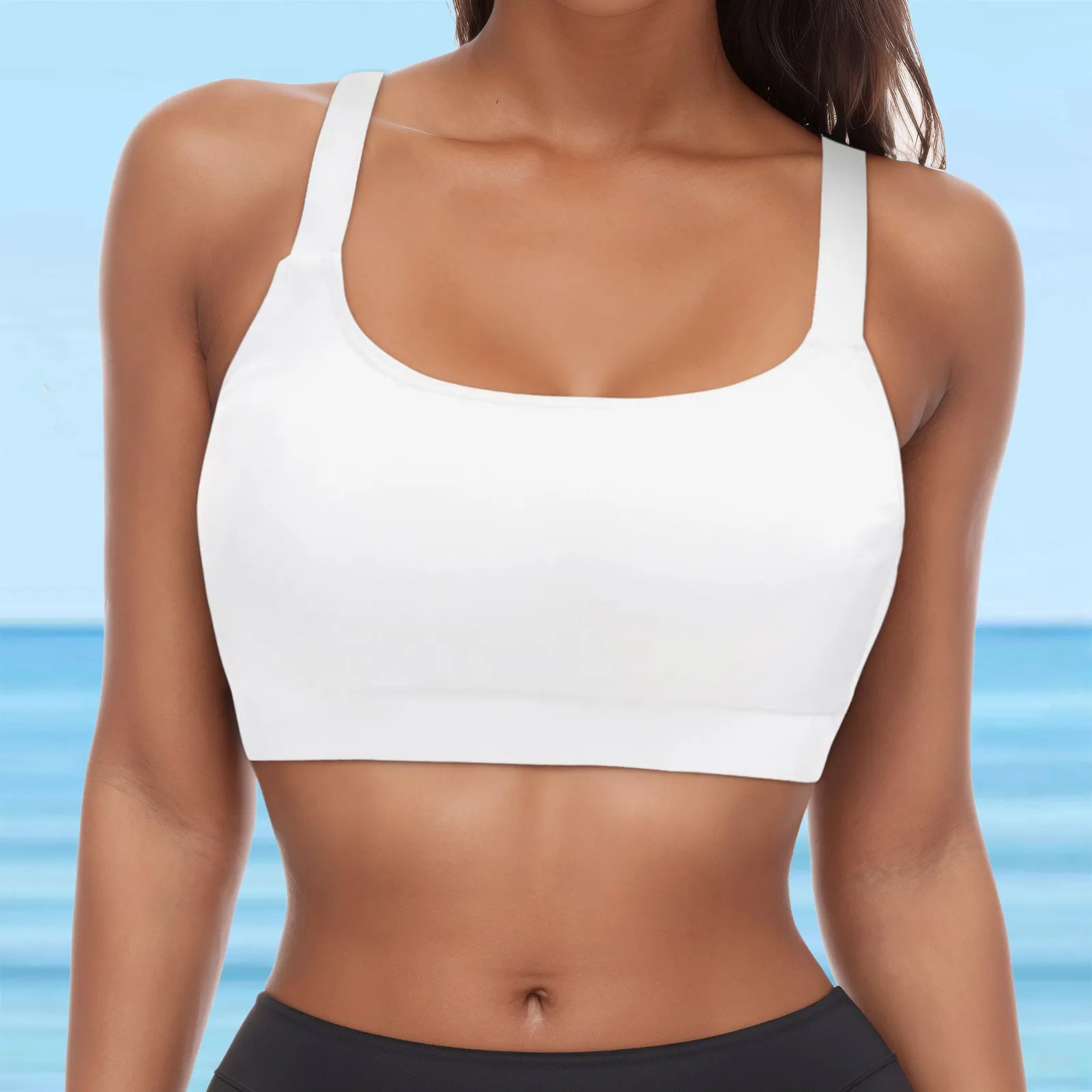 Women's Underwire Push-Up Bikini Top – Solid Color Full Coverage Swim Bra