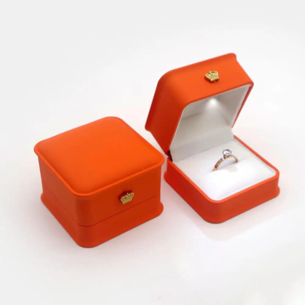 LED Luxury Velvet Jewelry Ring Box – Proposal Engagement Wedding Gift Display