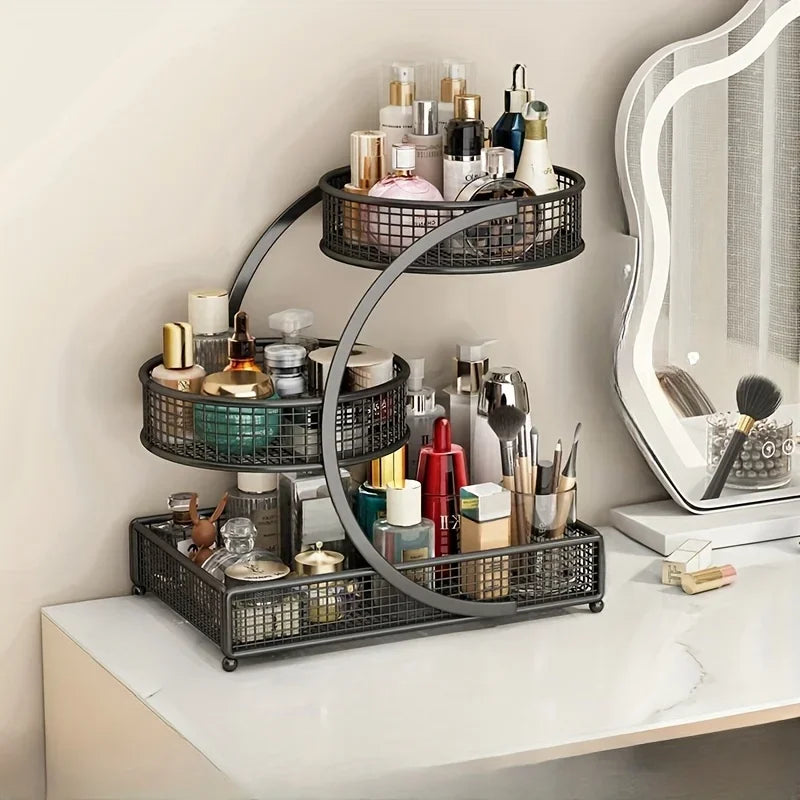 Metal Makeup Storage Rack – Multi-Layer Skincare Organizer No Installation