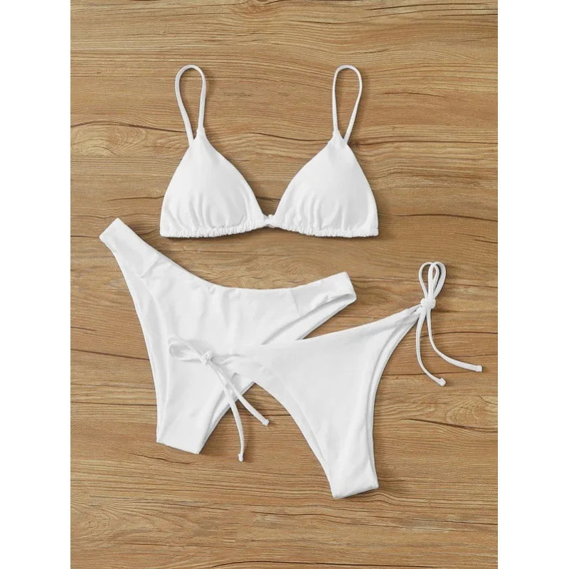Women’s 3-Piece Push Up Bandage Bikini Set – Triangle Swimsuit Beachwear