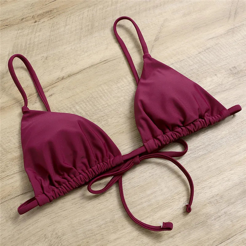 Women’s 3-Piece Push Up Bandage Bikini Set – Triangle Swimsuit Beachwear