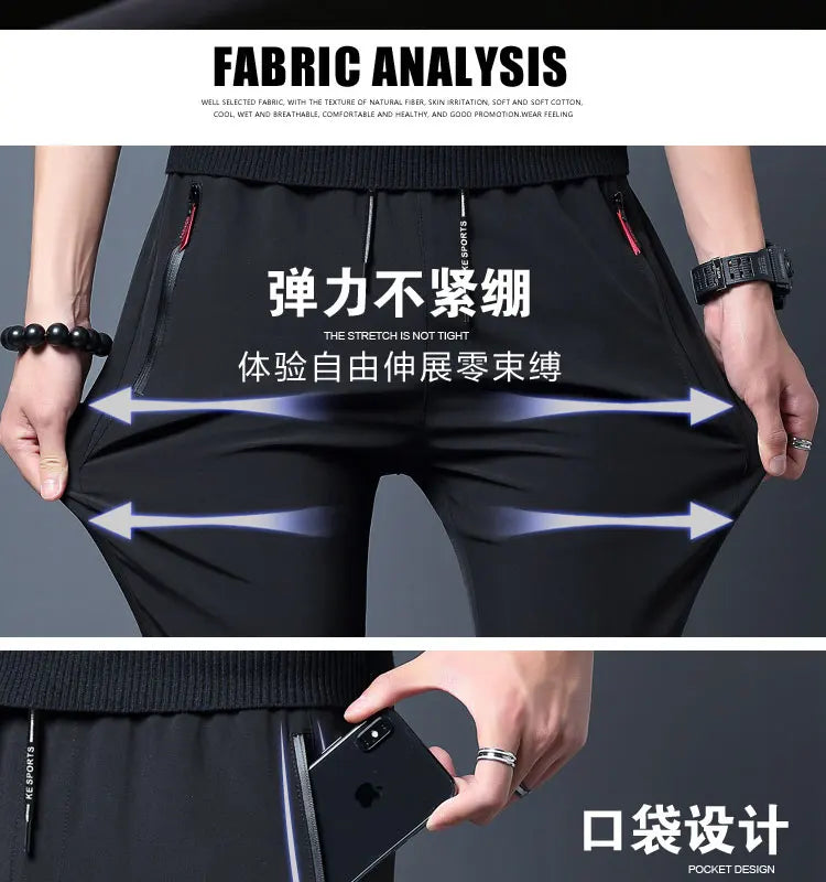 Men’s Slim Fit Stretch Jogger Pants – Elastic Waist Business Casual Korean Style