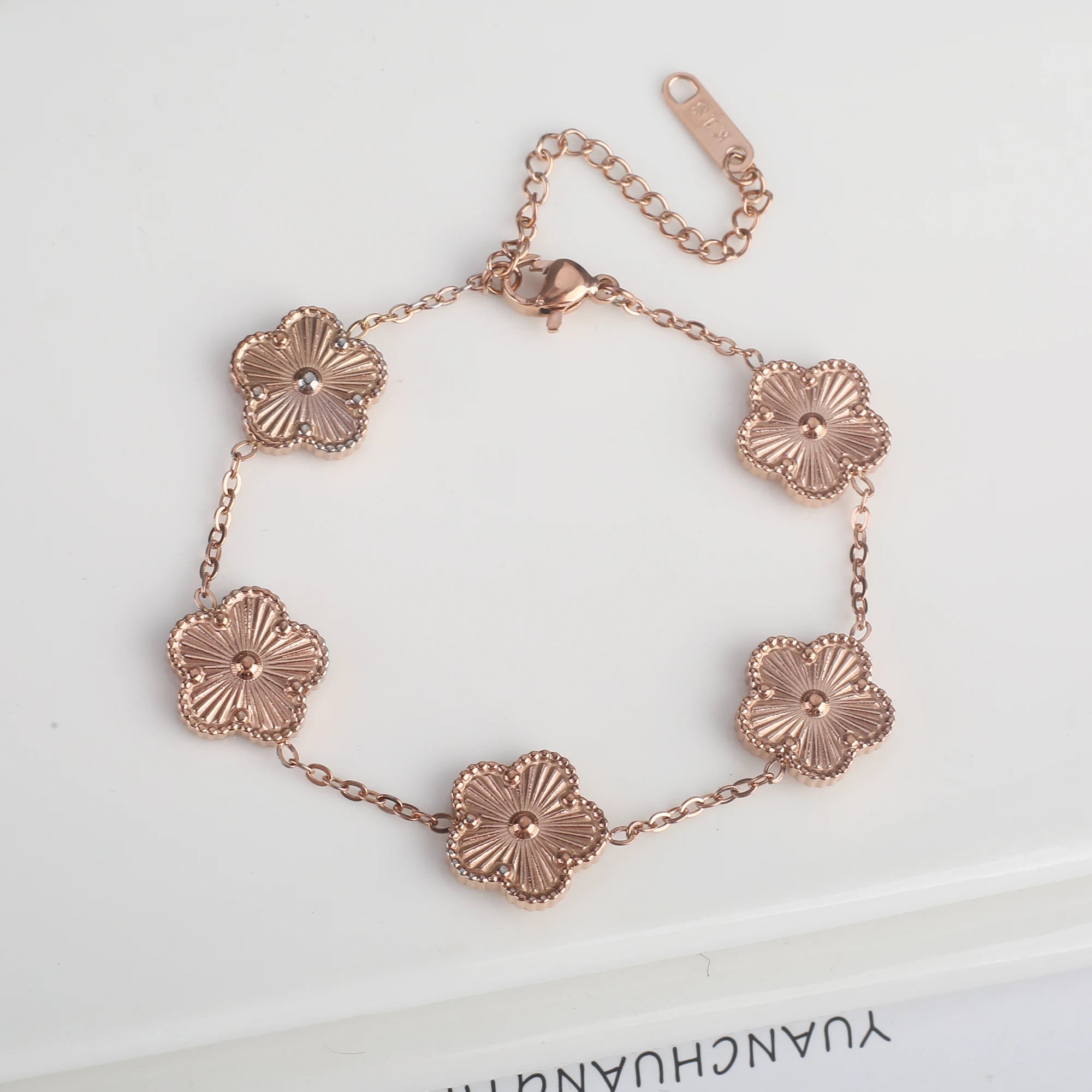 Five Leaf Clover Stainless Steel Bracelet – Shell Flower Women Party Jewelry Gift