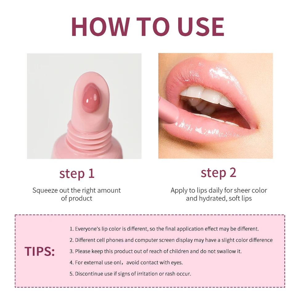 Moisturizing Jelly Lip Gloss Oil – Glass Shine Plumper Lip Protection Serum