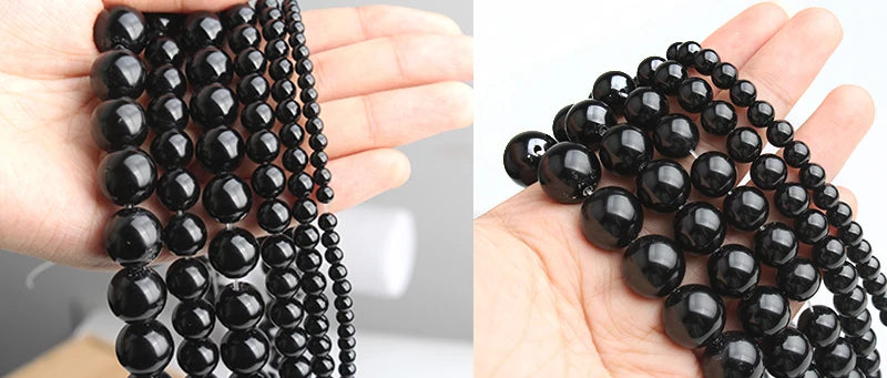 Natural Black Onyx Matte Round Beads – DIY Jewelry Making Bracelet Necklace 4-12mm
