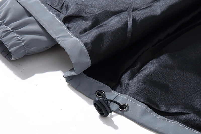 Men's Night Reflective Windbreaker – Waterproof Hip Hop Hooded Zip Jacket