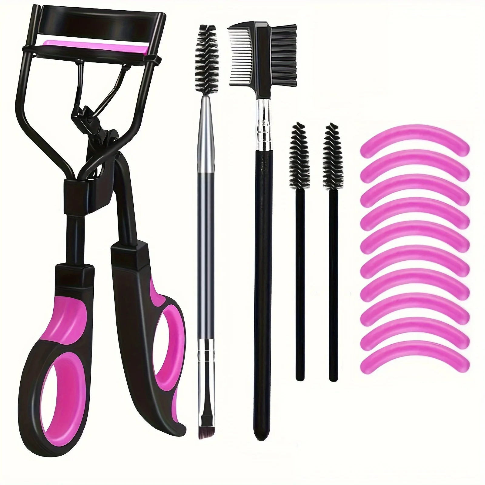Eyelash Curler Set with Replacement Pads – Lash Wands Tweezers 7–15 Piece Kit