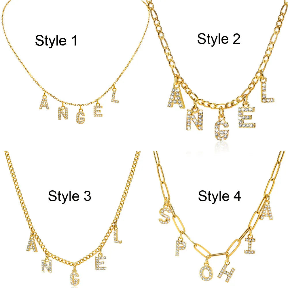 Personalized Initial Name Necklace – Stainless Steel Letter Pendant Women Gift