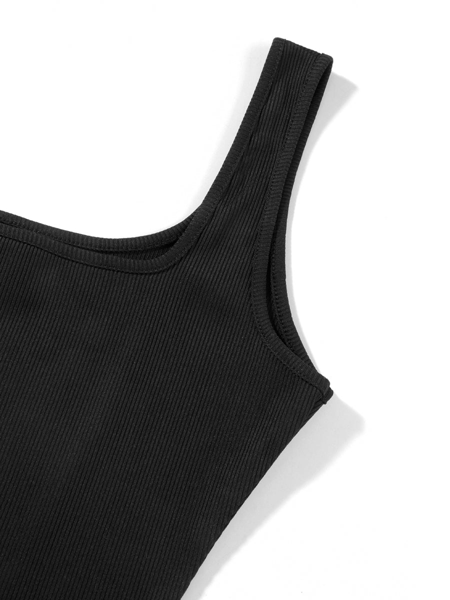 Women’s Sleeveless Bodycon Jumpsuit – Diamond Accent U-Neck Clubwear Romper